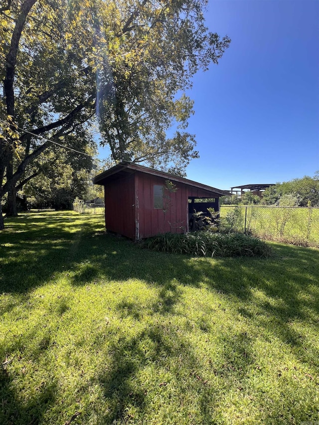 view of shed