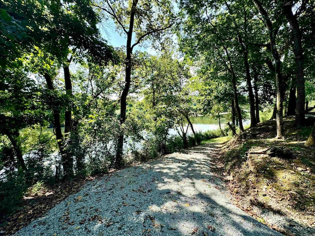 view of road featuring a water view