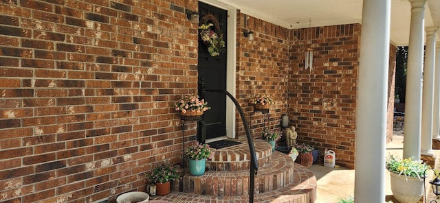 interior space with a porch