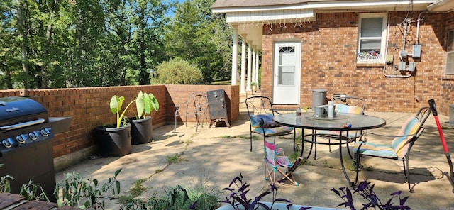 view of patio featuring grilling area