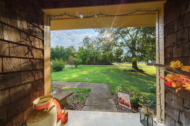 view of yard with a patio