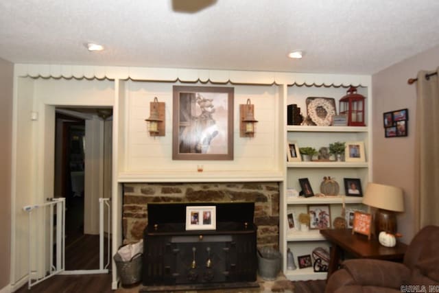 living room featuring dark hardwood / wood-style floors