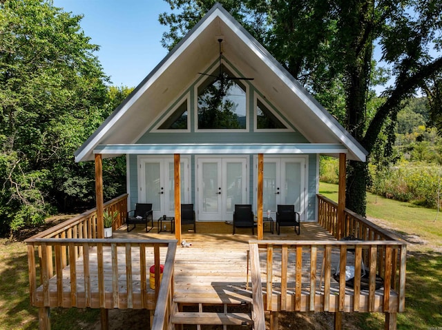 exterior space featuring a wooden deck