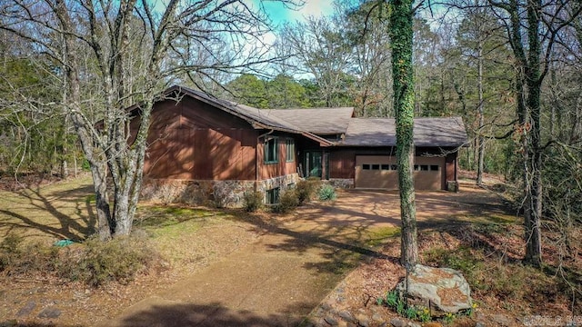 view of front of house with a garage