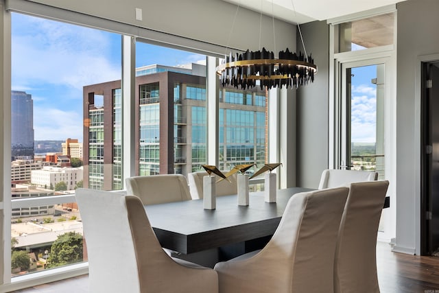 dining room featuring hardwood / wood-style floors and plenty of natural light