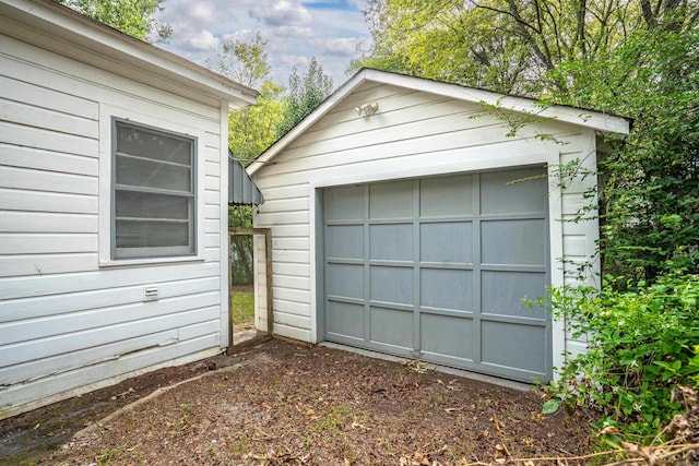 view of garage