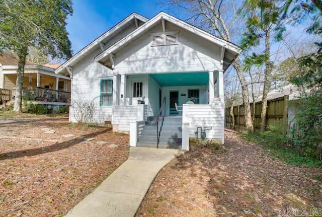 bungalow-style home featuring a porch