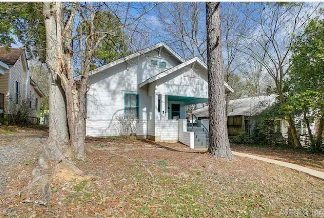 view of front of home with a porch