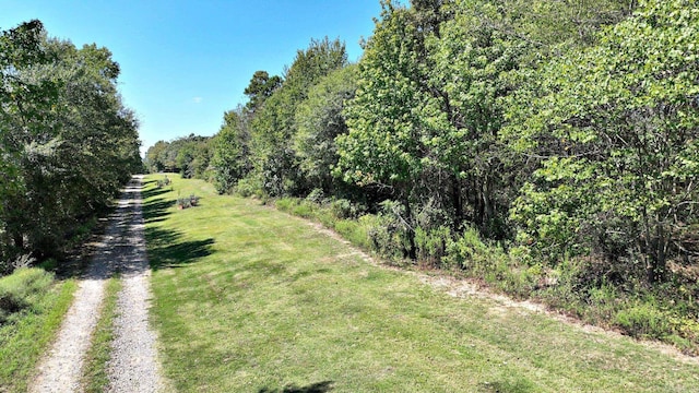 view of yard with a rural view