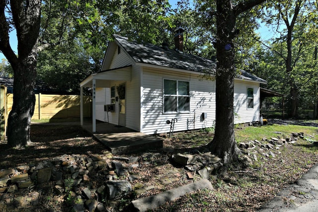 view of front of home with a patio