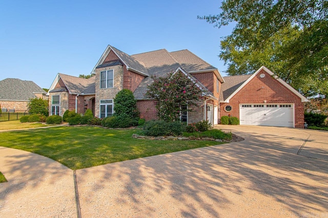 front facade with a front yard