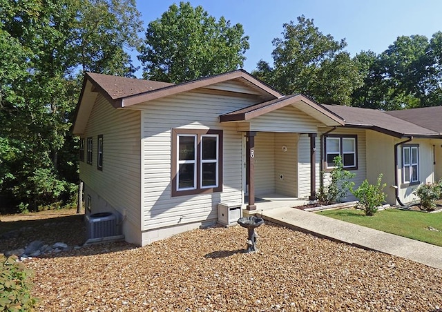 view of front of home with central AC