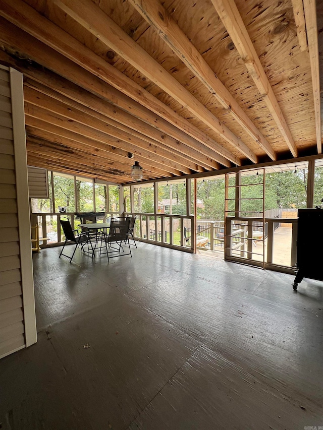 view of unfurnished sunroom