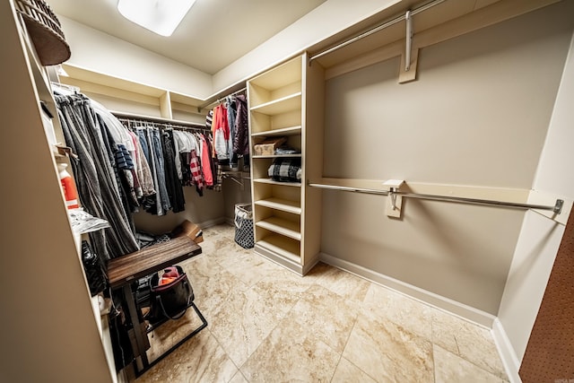 view of walk in closet