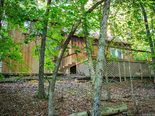 view of yard featuring a deck