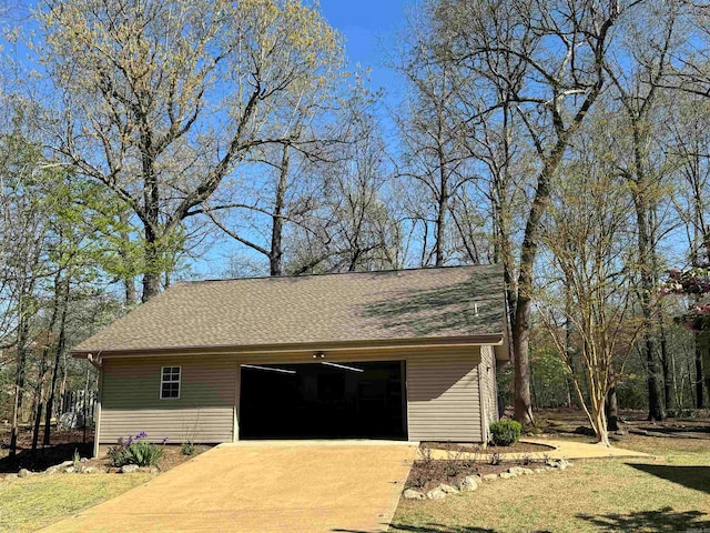 exterior space featuring a garage