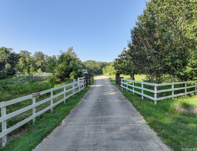 view of street featuring a rural view