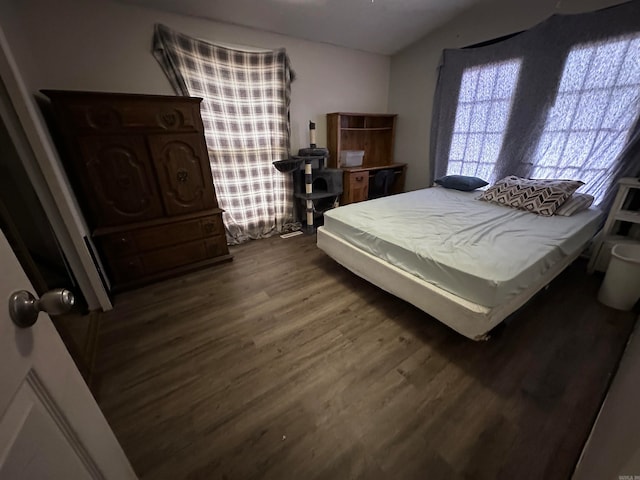 bedroom featuring dark wood-type flooring