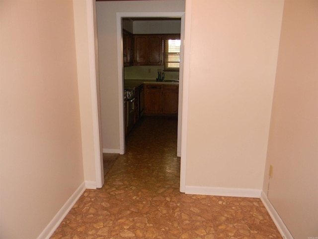 corridor featuring sink