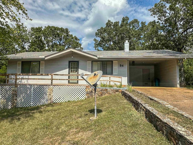 view of front of house featuring a front yard