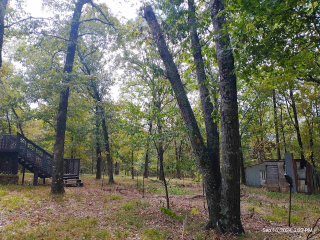 view of yard featuring a deck