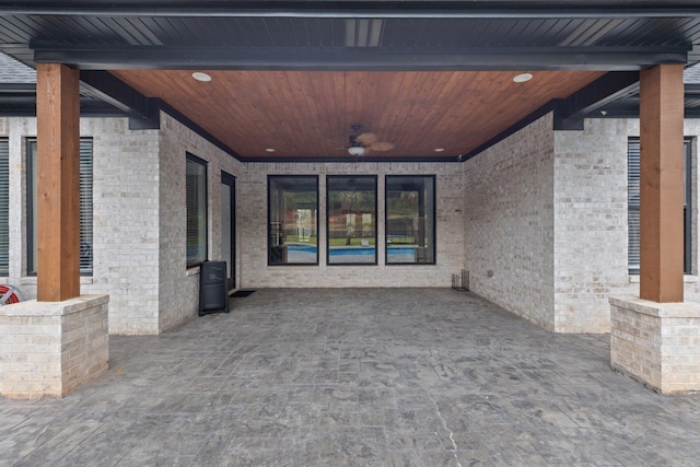 view of patio / terrace with ceiling fan