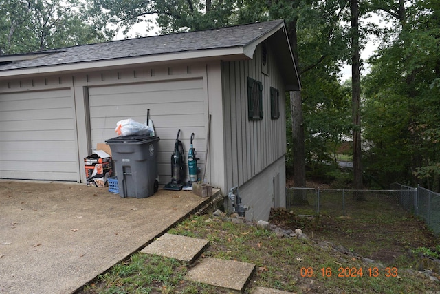 view of garage