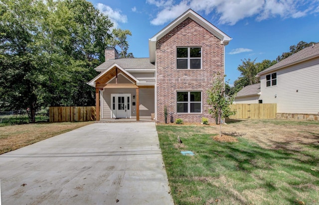 view of property with a front yard