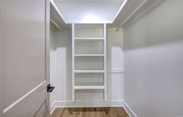 spacious closet with hardwood / wood-style floors