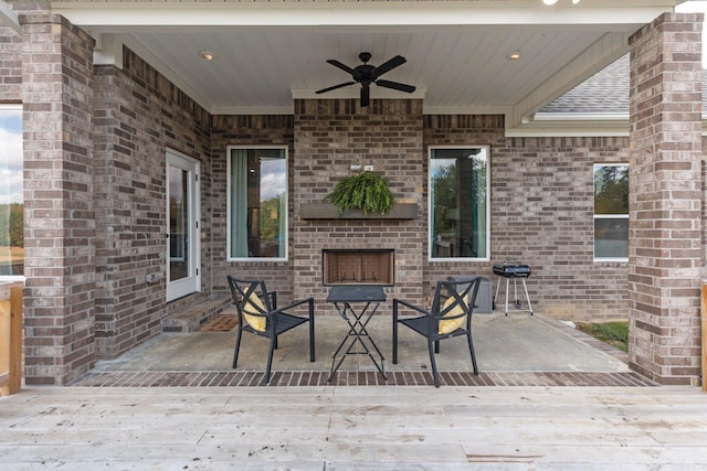 view of patio / terrace with ceiling fan