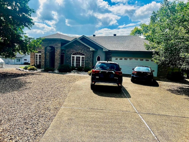 view of front of home with a garage