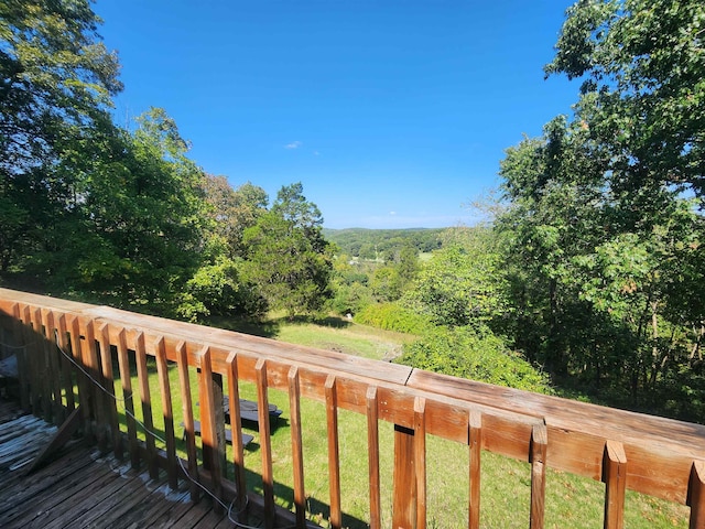 deck with a lawn