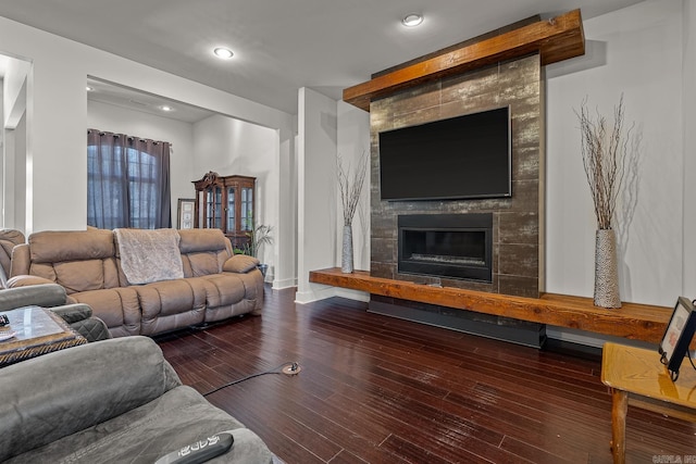 living room featuring hardwood / wood-style floors