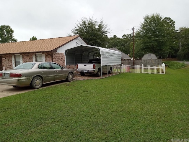 exterior space featuring a carport