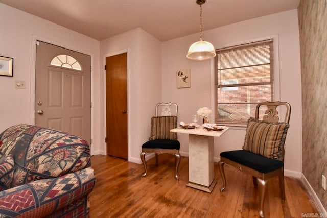 sitting room featuring hardwood / wood-style floors