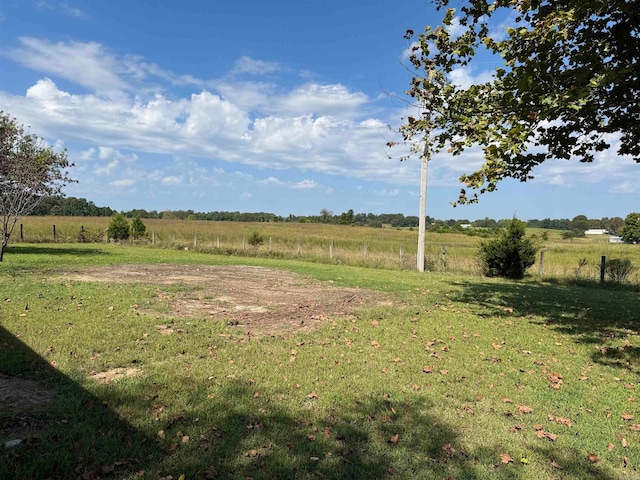 view of yard with a rural view