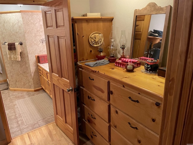 bathroom featuring hardwood / wood-style floors