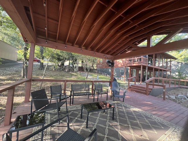 deck featuring fence