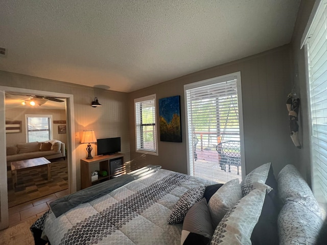 bedroom with a textured ceiling