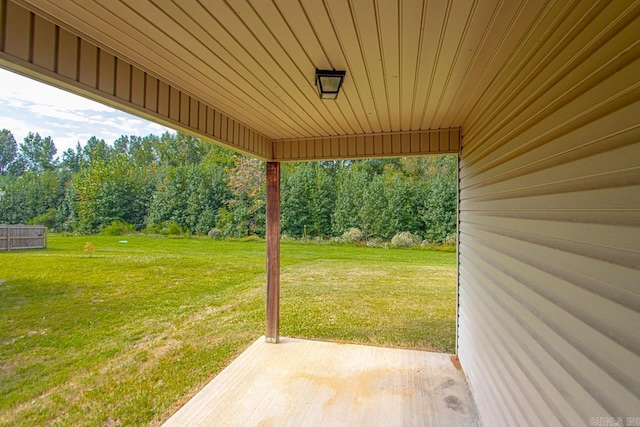 view of yard with a patio area