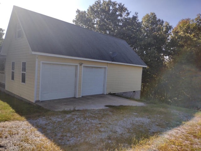 view of garage