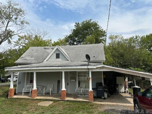 exterior space with covered porch