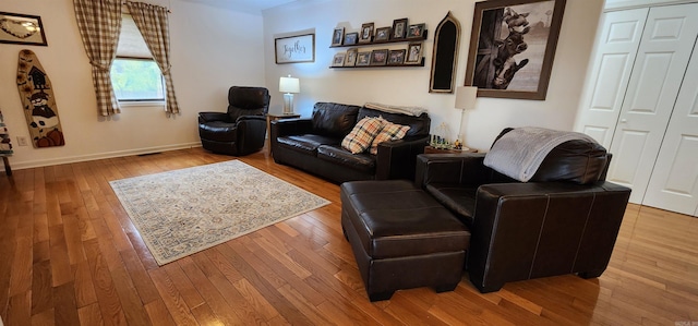 living room featuring hardwood / wood-style flooring