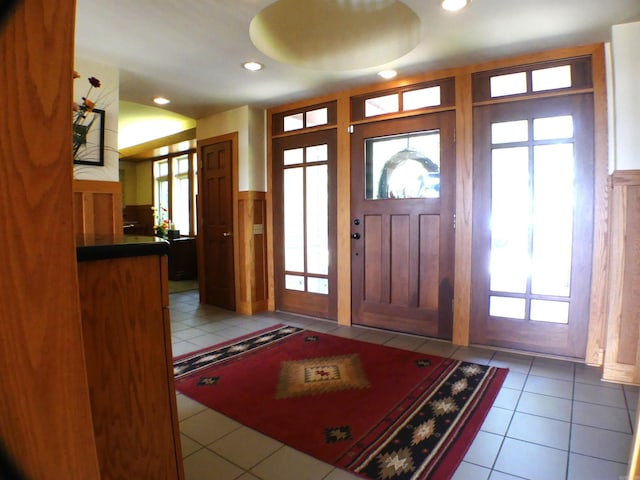 view of tiled foyer