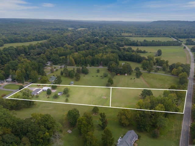 drone / aerial view with a rural view