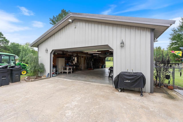 view of garage