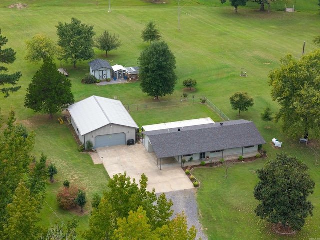 drone / aerial view featuring a rural view