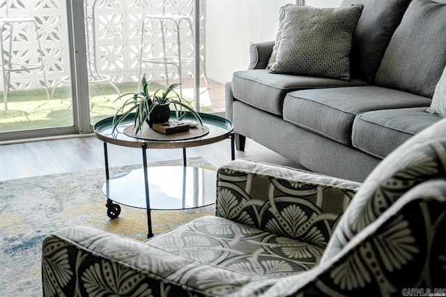 living room featuring light hardwood / wood-style flooring