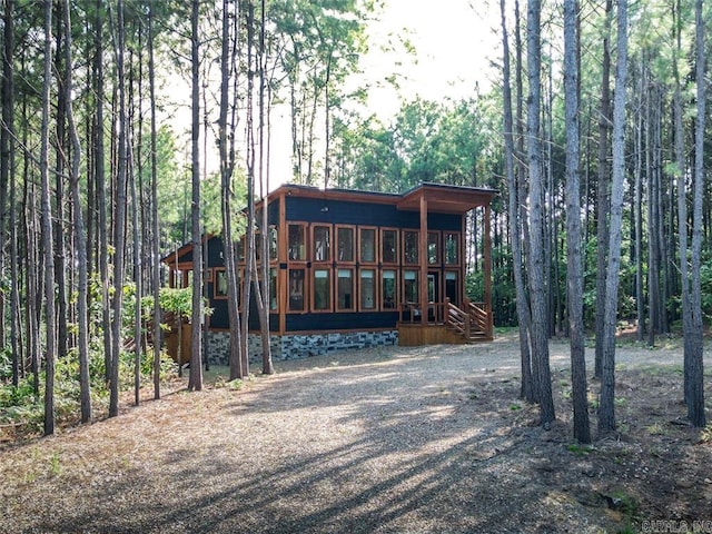 exterior space featuring a wooden deck