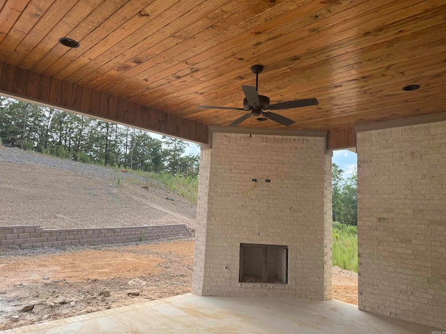 view of patio with ceiling fan